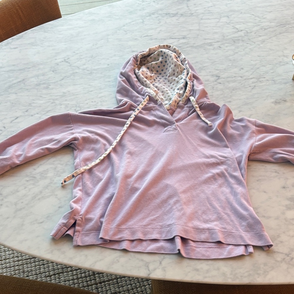 Roller Rabbit Lavender Hoodie with Heart Pattern